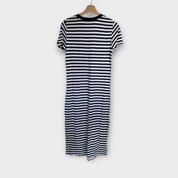 NWT Outerknown Hemp Cotton Neptune Tee Shirt Dress in Dark Navy/Salt White - Picture 2 of 6